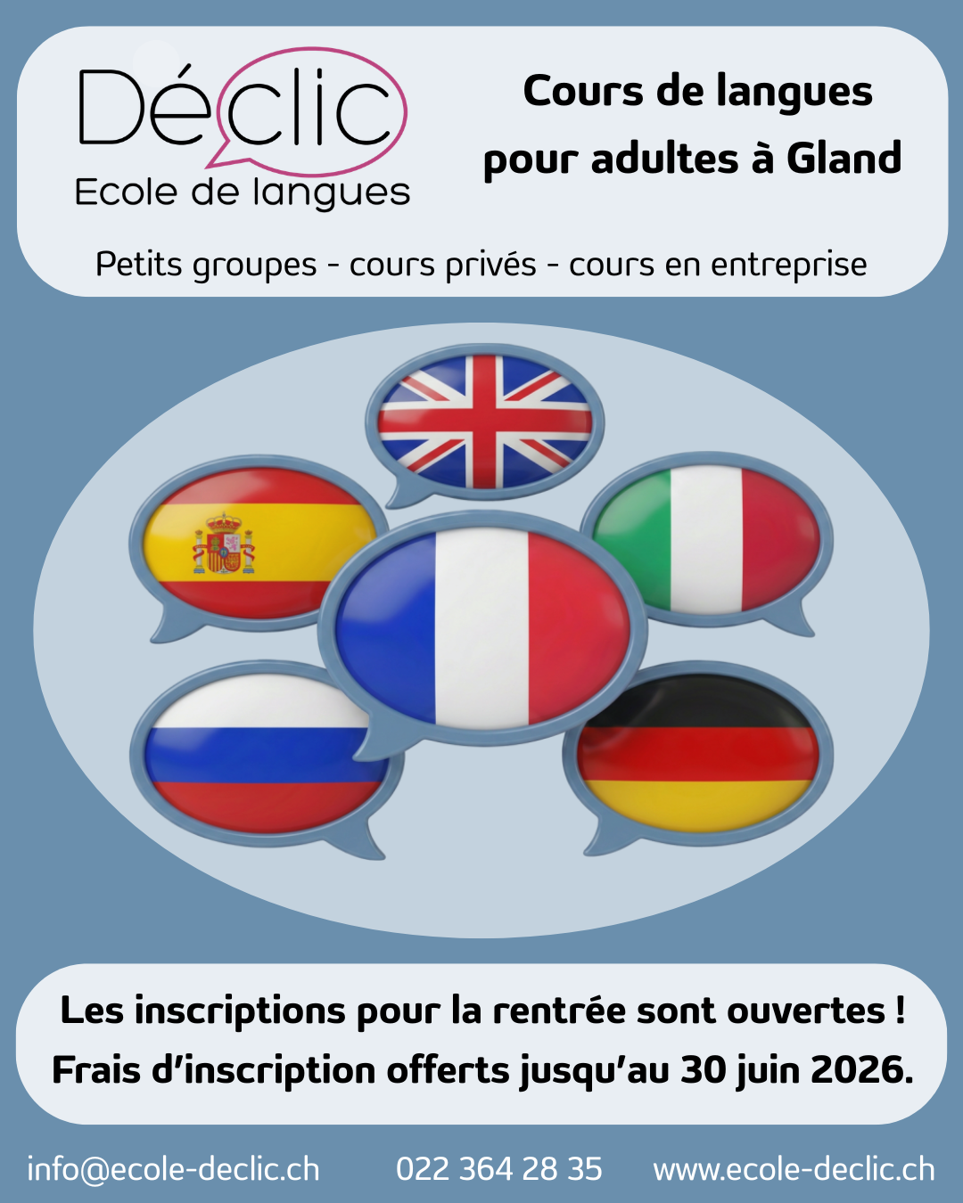 Les inscriptions pour la rentrée sont ouvertes ! Frais d'inscription offerts jusqu'au 30 juin 2026.